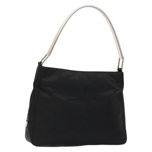 PRADA Shoulder Bag Nylon Black Silver Auth 133387