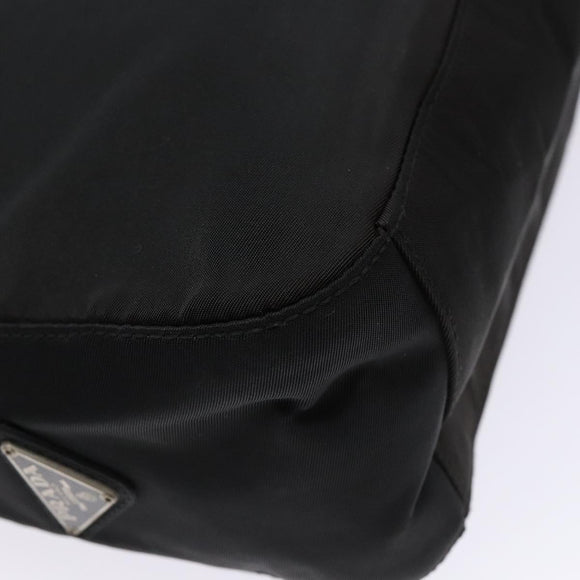 PRADA Shoulder Bag Nylon Black Silver Auth 133387
