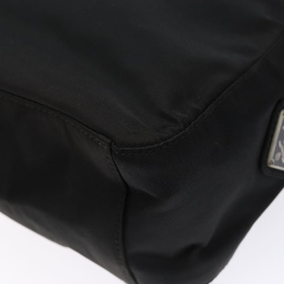 PRADA Shoulder Bag Nylon Black Silver Auth 133387
