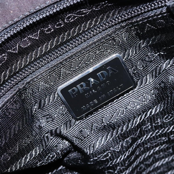 PRADA Shoulder Bag Nylon Black Silver Auth 133387