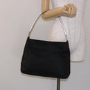 PRADA Shoulder Bag Nylon Black Silver Auth 133387-23