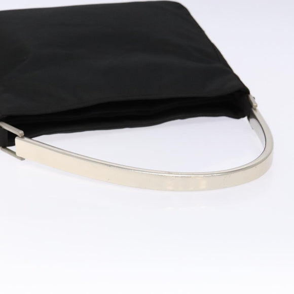PRADA Shoulder Bag Nylon Black Silver Auth 133387