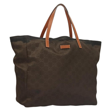 GUCCI GG Canvas Tote Bag Brown Gold 282439 Auth 133388