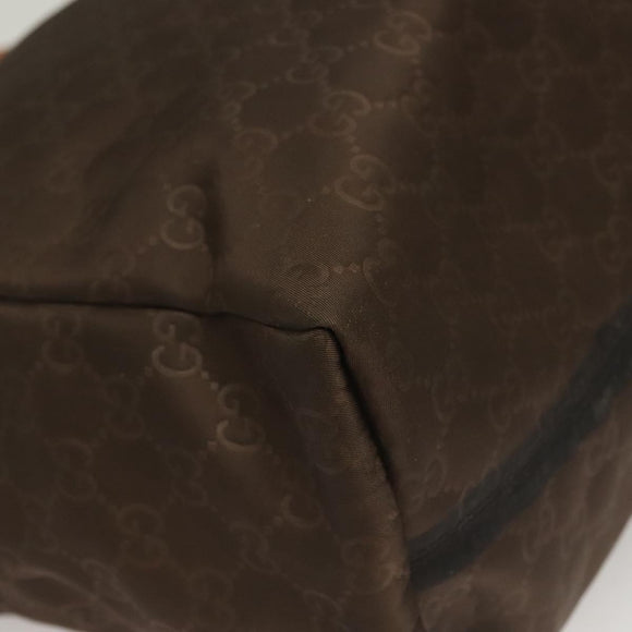 GUCCI GG Canvas Tote Bag Brown Gold 282439 Auth 133388