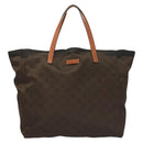 GUCCI GG Canvas Tote Bag Brown Gold 282439 Auth 133388-2