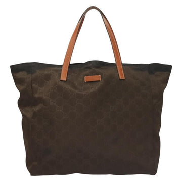GUCCI GG Canvas Tote Bag Brown Gold 282439 Auth 133388 - 0