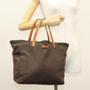 GUCCI GG Canvas Tote Bag Brown Gold 282439 Auth 133388-22