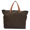 GUCCI GG Canvas Tote Bag Brown Gold 282439 Auth 133388-3