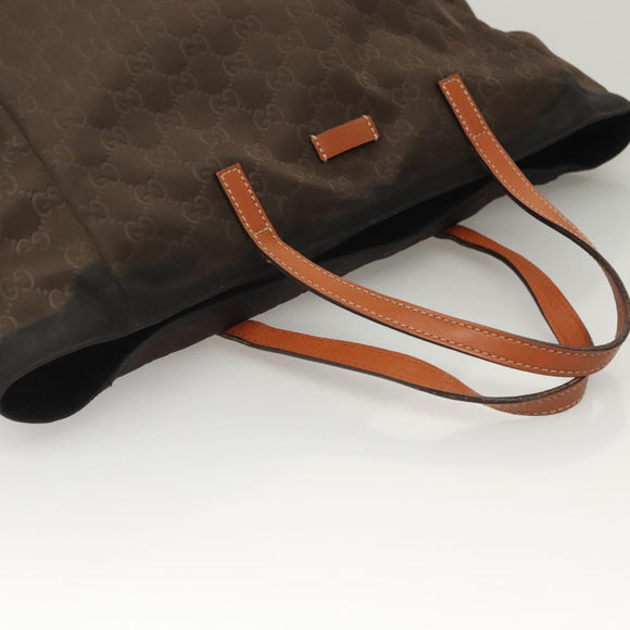 GUCCI GG Canvas Tote Bag Brown Gold 282439 Auth 133388