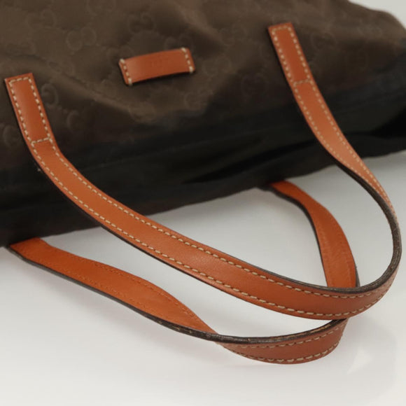 GUCCI GG Canvas Tote Bag Brown Gold 282439 Auth 133388