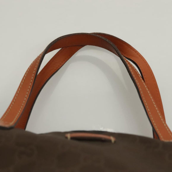GUCCI GG Canvas Tote Bag Brown Gold 282439 Auth 133388