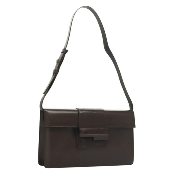 Salvatore Ferragamo Shoulder Bag Leather Brown Auth 133389