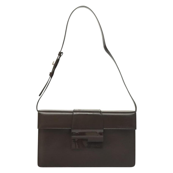 Salvatore Ferragamo Shoulder Bag Leather Brown Auth 133389