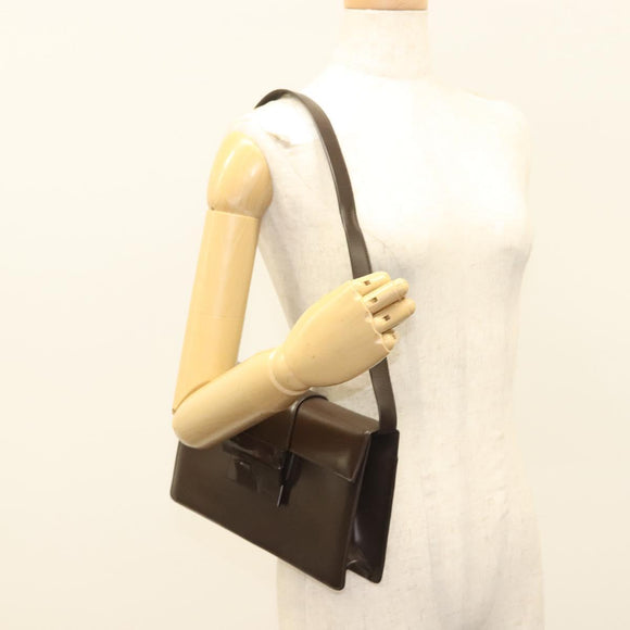 Salvatore Ferragamo Shoulder Bag Leather Brown Auth 133389