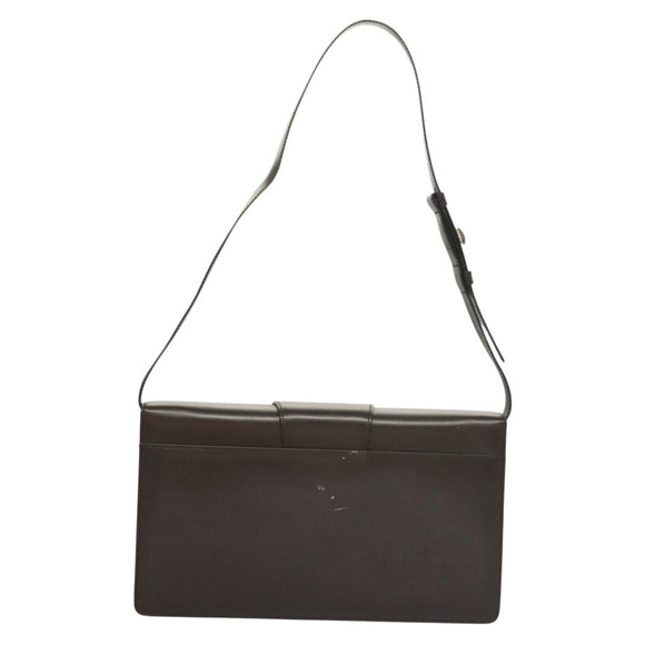 Salvatore Ferragamo Shoulder Bag Leather Brown Auth 133389