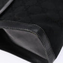 GUCCI Web Sherry Line GG Canvas Shoulder Bag Black Gold 37 04 3657 Auth 133392-14