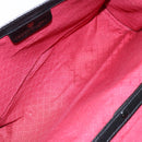 GUCCI Web Sherry Line GG Canvas Shoulder Bag Black Gold 37 04 3657 Auth 133392-11