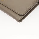 PRADA Shoulder Wallet Bag Safiano leather Beige Gold Auth 133393-15