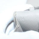 PRADA Shoulder Wallet Bag Safiano leather Beige Gold Auth 133393-12