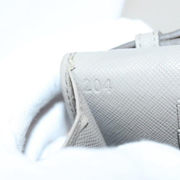 PRADA Shoulder Wallet Bag Safiano leather Beige Gold Auth 133393