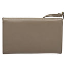 PRADA Shoulder Wallet Bag Safiano leather Beige Gold Auth 133393-2