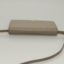 PRADA Shoulder Wallet Bag Safiano leather Beige Gold Auth 133393-6