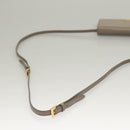 PRADA Shoulder Wallet Bag Safiano leather Beige Gold Auth 133393-7