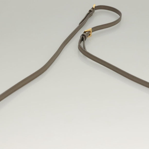 PRADA Shoulder Wallet Bag Safiano leather Beige Gold Auth 133393