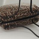 Salvatore Ferragamo Hand Bag PVC Brown Silver Auth 133394-6