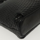 BALLY Quilted Chain Shoulder Bag Leather Black Gold Auth 133395-14