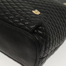 BALLY Quilted Chain Shoulder Bag Leather Black Gold Auth 133395-9