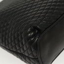 BALLY Quilted Chain Shoulder Bag Leather Black Gold Auth 133395-15