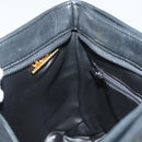 BALLY Quilted Chain Shoulder Bag Leather Black Gold Auth 133395-20