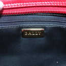 BALLY Quilted Chain Shoulder Bag Leather Red Gold Auth 133396-10