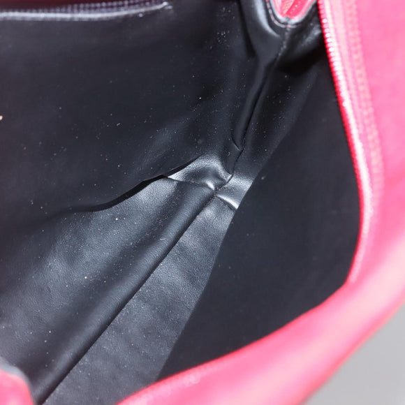 BALLY Quilted Chain Shoulder Bag Leather Red Gold Auth 133396