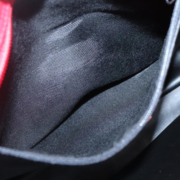 BALLY Quilted Chain Shoulder Bag Leather Red Gold Auth 133396