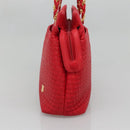 BALLY Quilted Chain Shoulder Bag Leather Red Gold Auth 133396-4