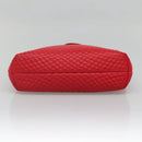 BALLY Quilted Chain Shoulder Bag Leather Red Gold Auth 133396-5