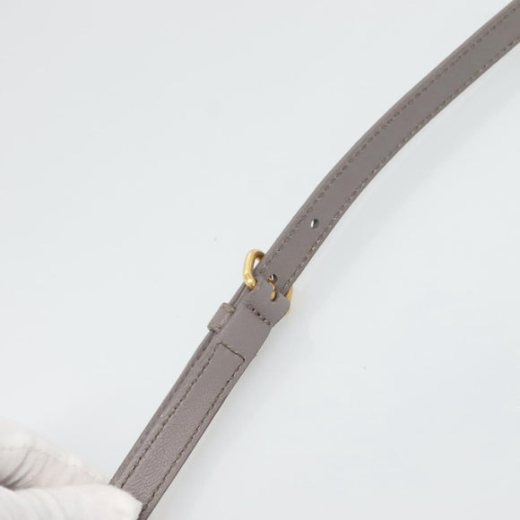 Miu Miu Matelasse Hand Bag Leather 2way Gray Gold Auth 133400