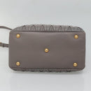 Miu Miu Matelasse Hand Bag Leather 2way Gray Gold Auth 133400-6