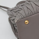 Miu Miu Matelasse Hand Bag Leather 2way Gray Gold Auth 133400-10