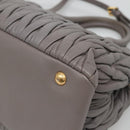 Miu Miu Matelasse Hand Bag Leather 2way Gray Gold Auth 133400-17