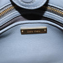 Miu Miu Matelasse Hand Bag Leather 2way Gray Gold Auth 133400-19