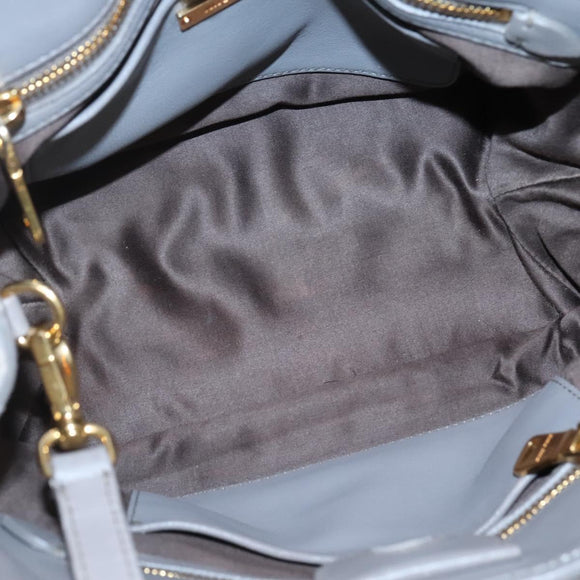 Miu Miu Matelasse Hand Bag Leather 2way Gray Gold Auth 133400