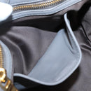 Miu Miu Matelasse Hand Bag Leather 2way Gray Gold Auth 133400-22
