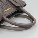 Miu Miu Matelasse Hand Bag Leather 2way Gray Gold Auth 133400-8