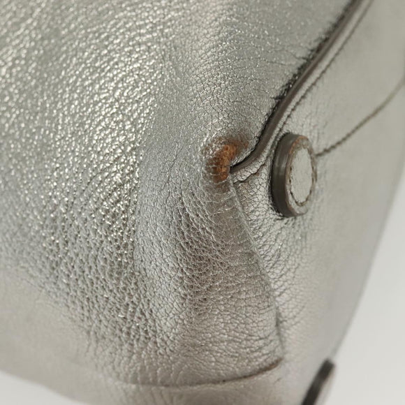 Miu Miu Hand Bag Leather 2way Pink Silver Auth 133403