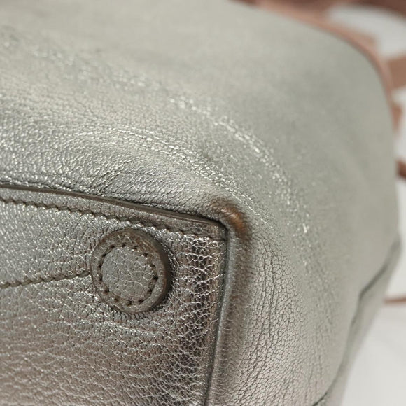 Miu Miu Hand Bag Leather 2way Pink Silver Auth 133403