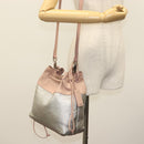 Miu Miu Hand Bag Leather 2way Pink Silver Auth 133403-26