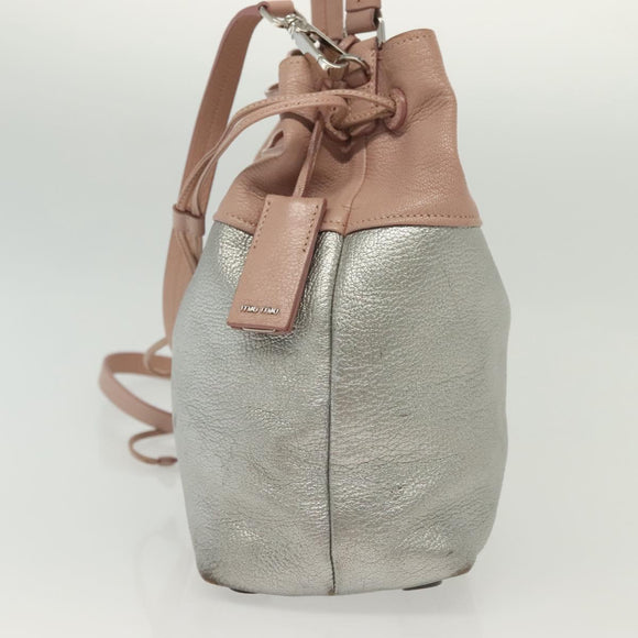 Miu Miu Hand Bag Leather 2way Pink Silver Auth 133403